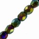 Czech Fire polished faceted glass beads 4mm Jet blue star full